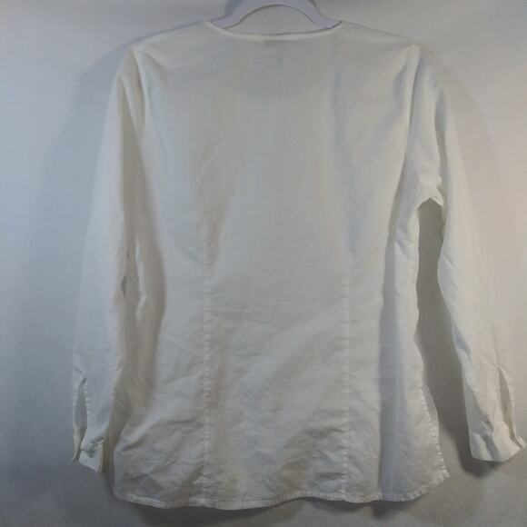 Raiment White Cotton Cottagecore Boho Long Sleeve Button Front Blouse Top Size M - Picture 6 of 7